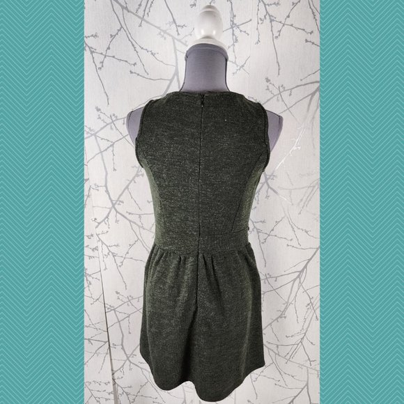 Yumi Dark Green Beaded Bow Front Fit & Flare Dress - Picture 5 of 6